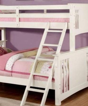 twin over queen bunk bed white