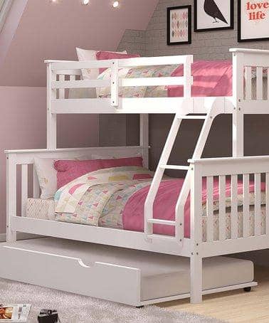 white bunk bed with trundle