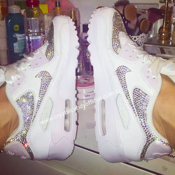 Crystal Nike Air Max 90's in White 