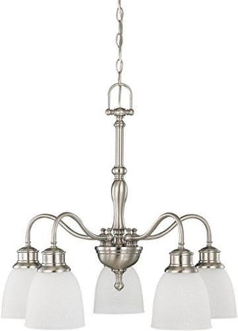 Nuvo 60-2777 - Brushed Nickel Chandelier (Arms Down) with Frosted Linen Glass