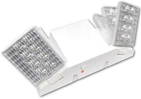 LED Emergency Light with Adjustable Heads, Backup Battery,White