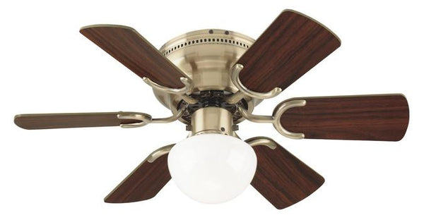 Petite 30 Inch Reversible Six Blade Indoor Ceiling Fan Lighting