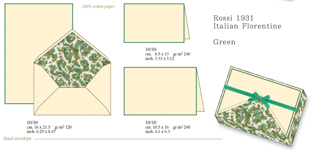 rossi 1931 green florentine stationery letterseals.com