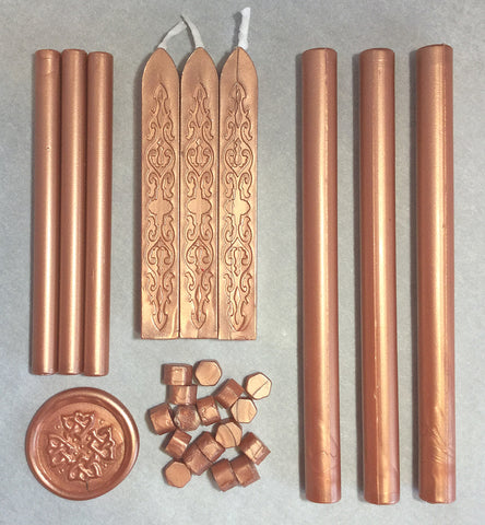 Rose Gold Sealing Wax Sticks Beads LetterSeals.com