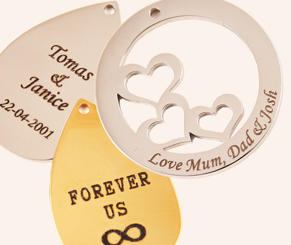 engraved jewellery peices
