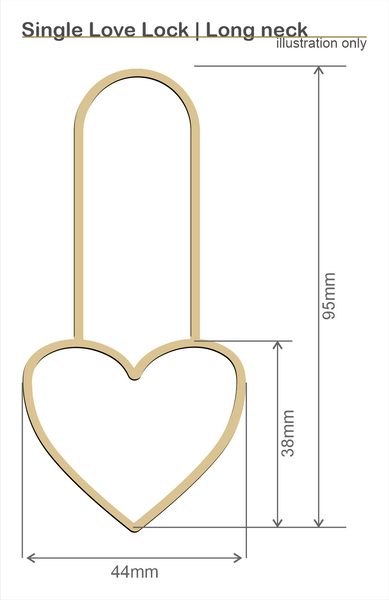 long neck love lock size