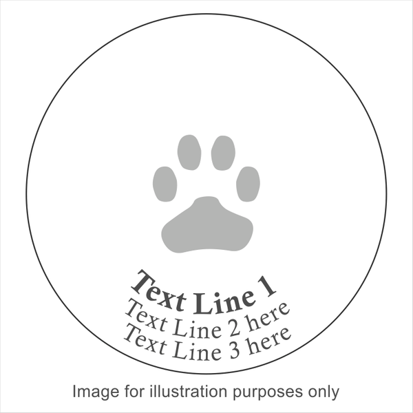 pet run lid with paw and engraved message