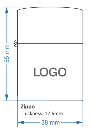 zippo lighter with logo size