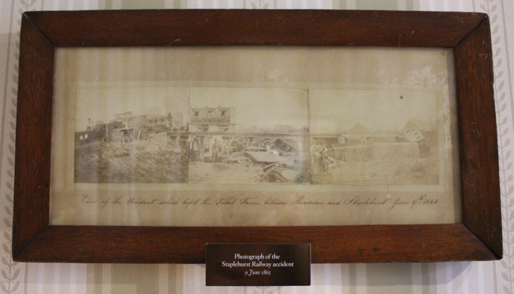 Facsimiles depicting the Staplehurst railway crash, located in the Mary Hogarth room. Charles Dickens Museum. 