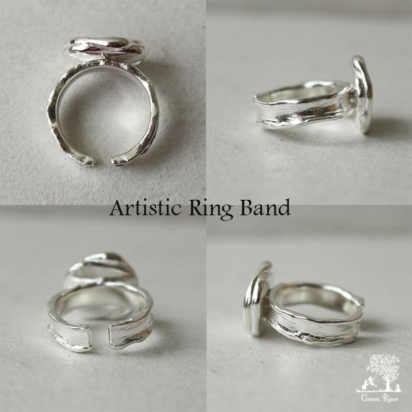 Sterling Silver Wax Seal Ring - Initial Monogram H