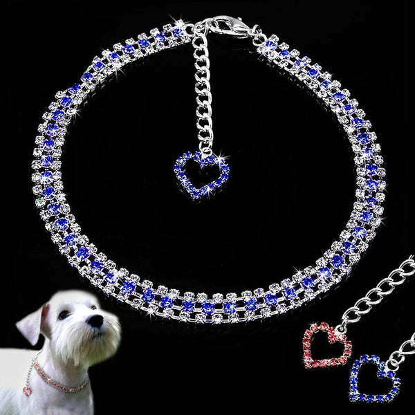 Bling Rhinestone Dog Collar Necklace Pet Clever