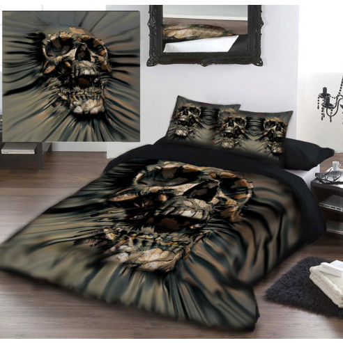 skull bed gothic fantasy bedding bedroom decor