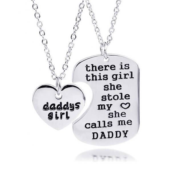 father daughter dog tag necklace