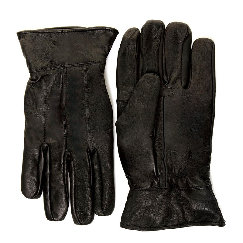 gents black leather gloves