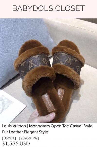 louis vuitton fur slippers