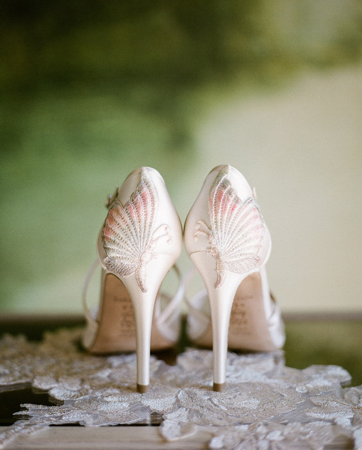 Mariposa butterflies on heels Claire Pettibone wedding shoes