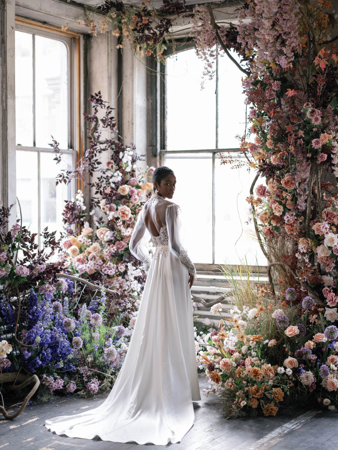 Full Silk Skirt on Riviere wedding dress by Claire Pettibone
