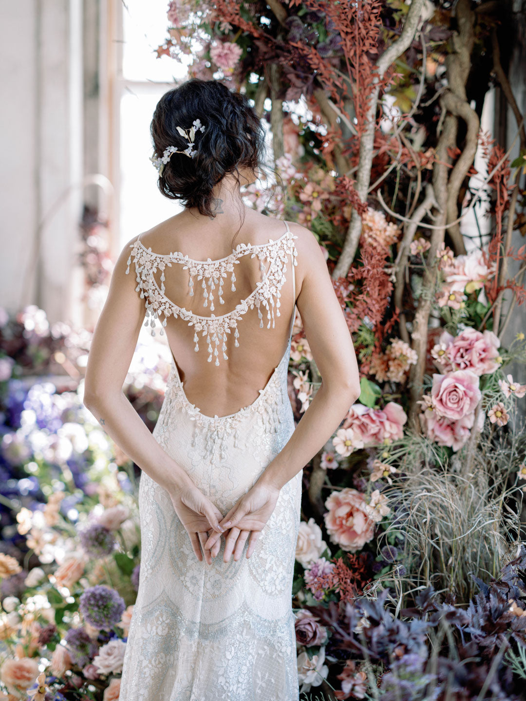 Briolette Wedding Dress by Claire Pettibone back detail