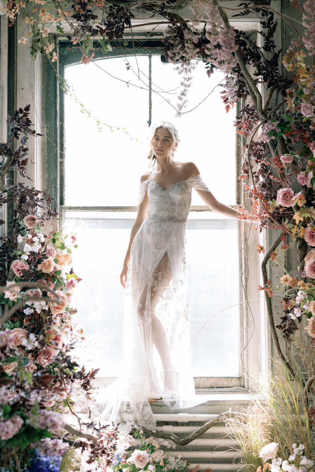Morganite Claire Pettibone Adorned Couture Wedding Dress Collection