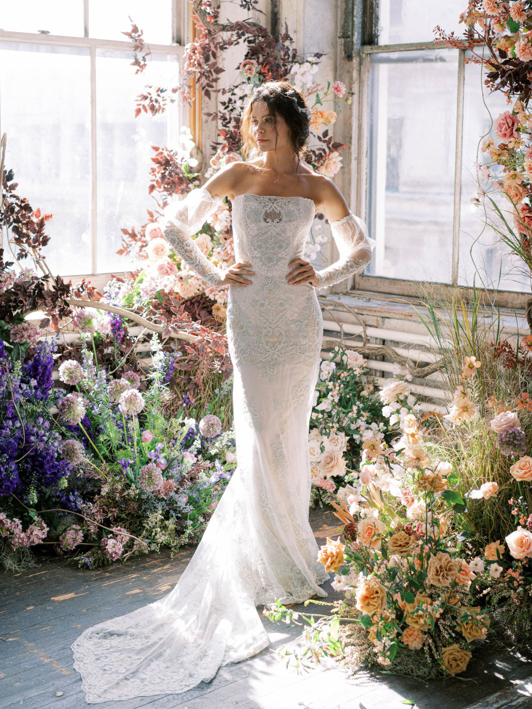 Aquamarine Claire Pettibone Adorned Couture Wedding Dress Collection