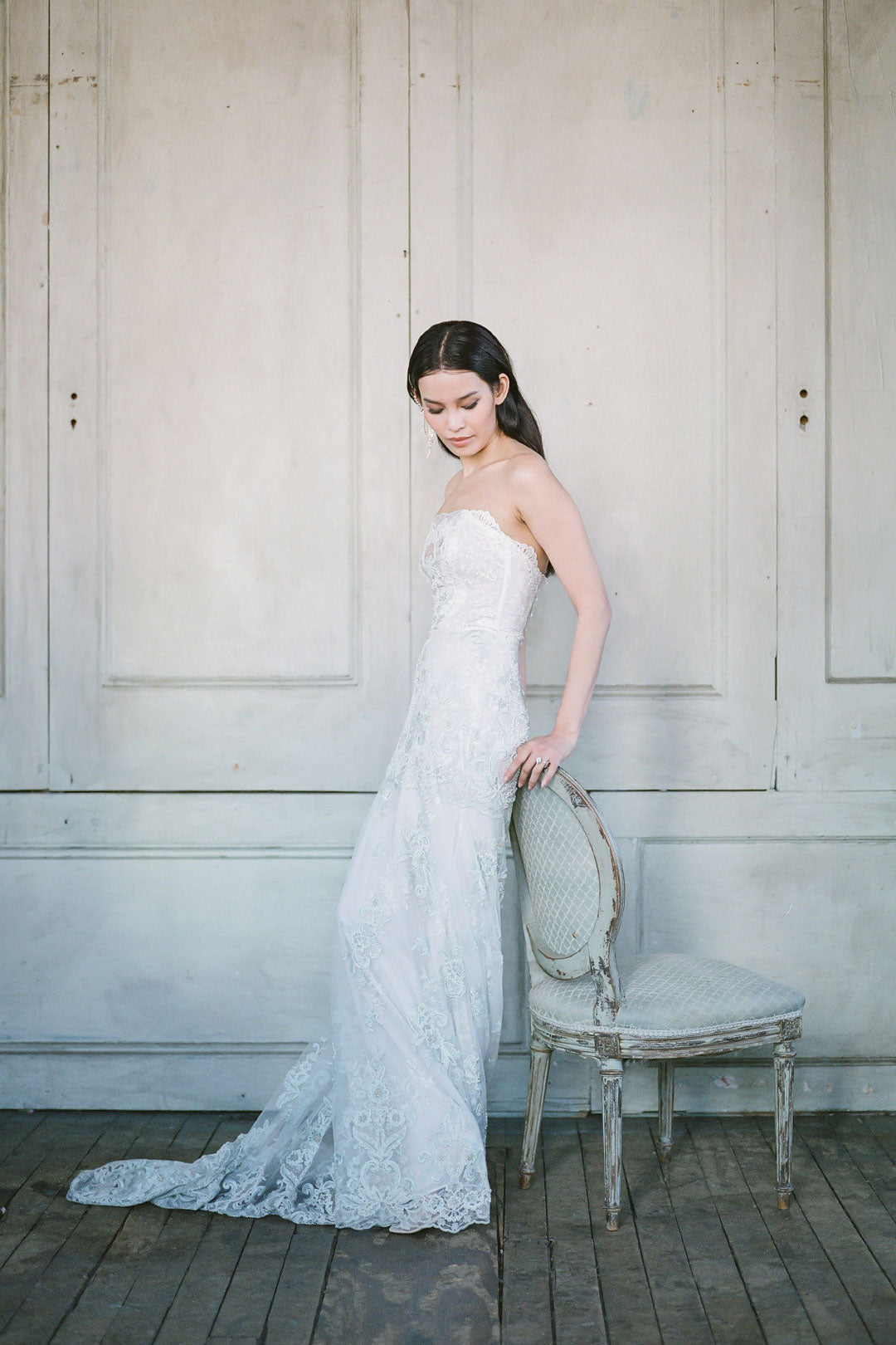 New Claire Pettibone Couture Wedding Dress Aquamarine