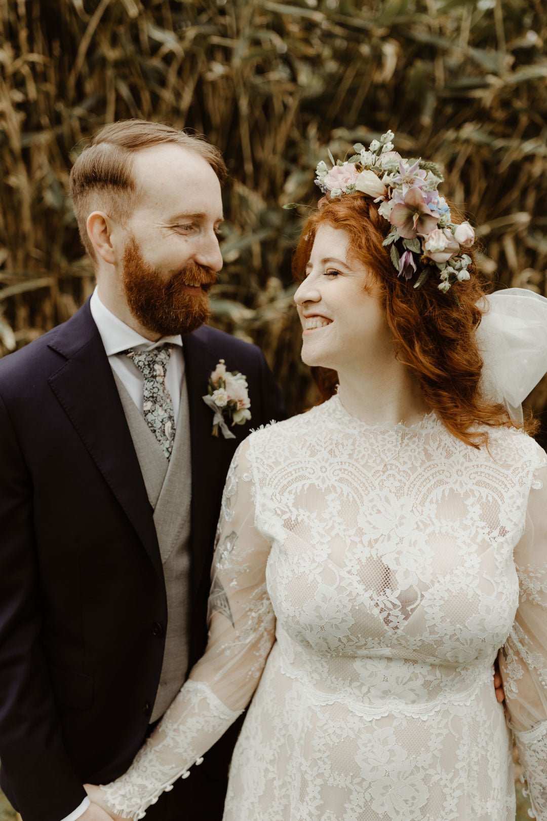 Bride and Groom posing for wedding photos