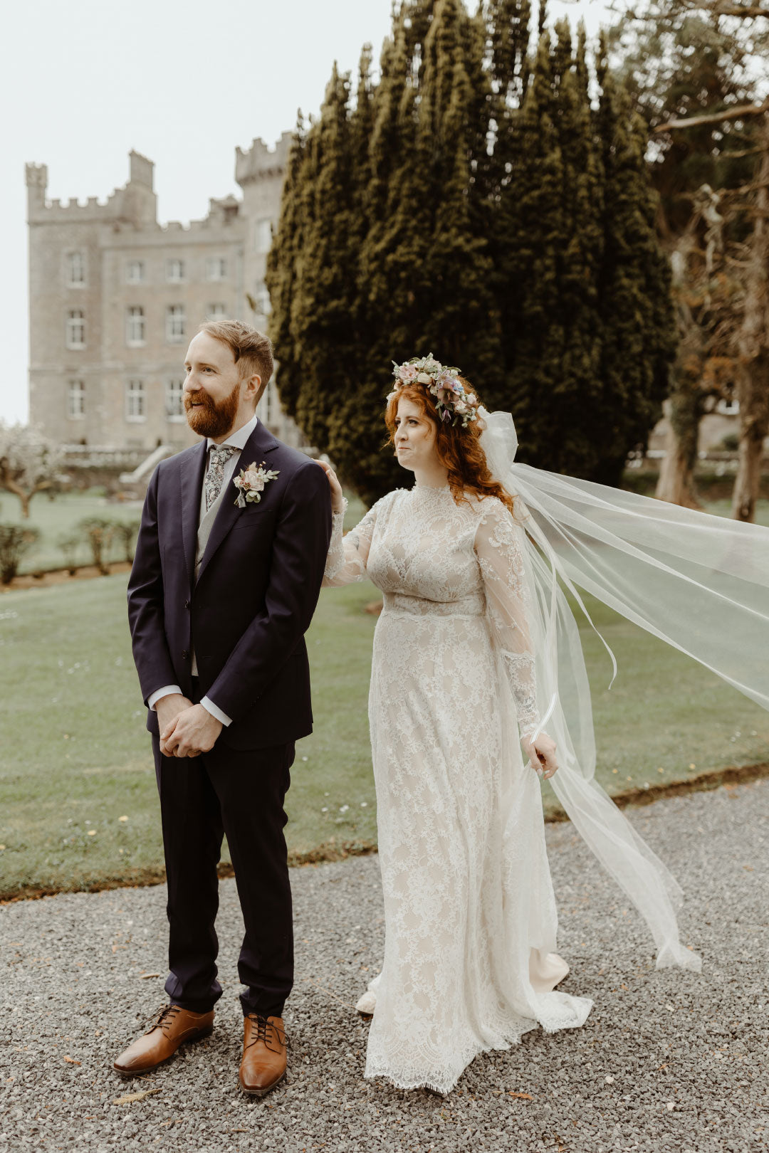 Bride and Groom posing for wedding photos