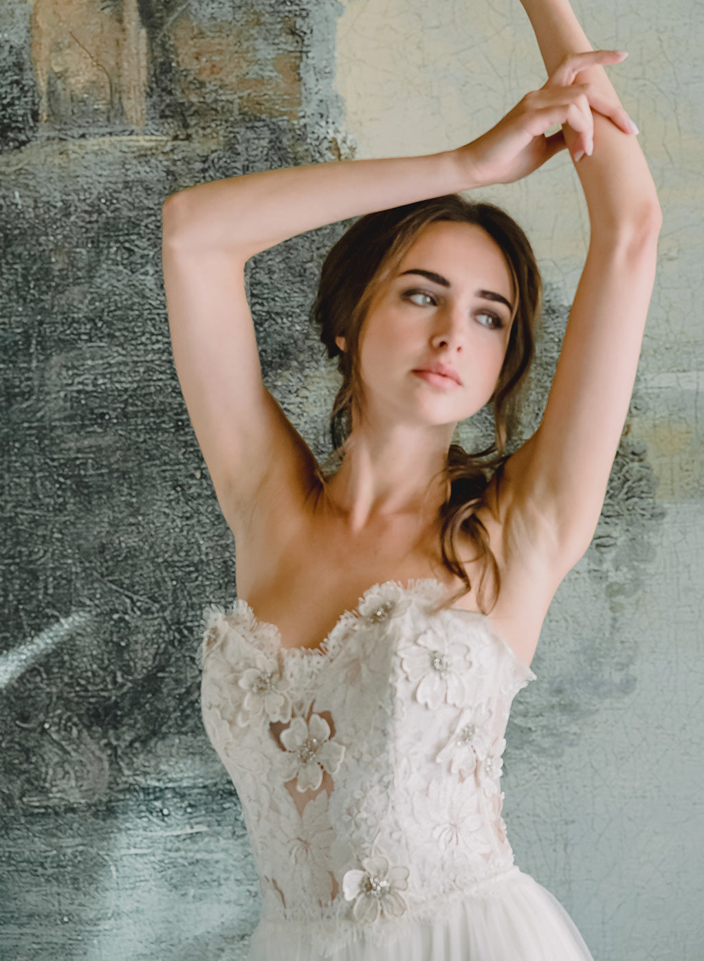 Lucida by Claire Pettibone Floral Embroidered Bodice