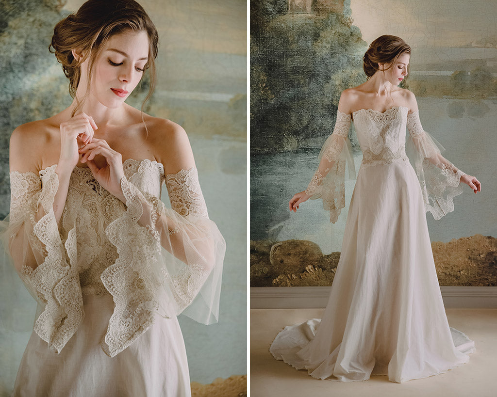 Claire Pettibone Wedding Dress Marie with Sleeves
