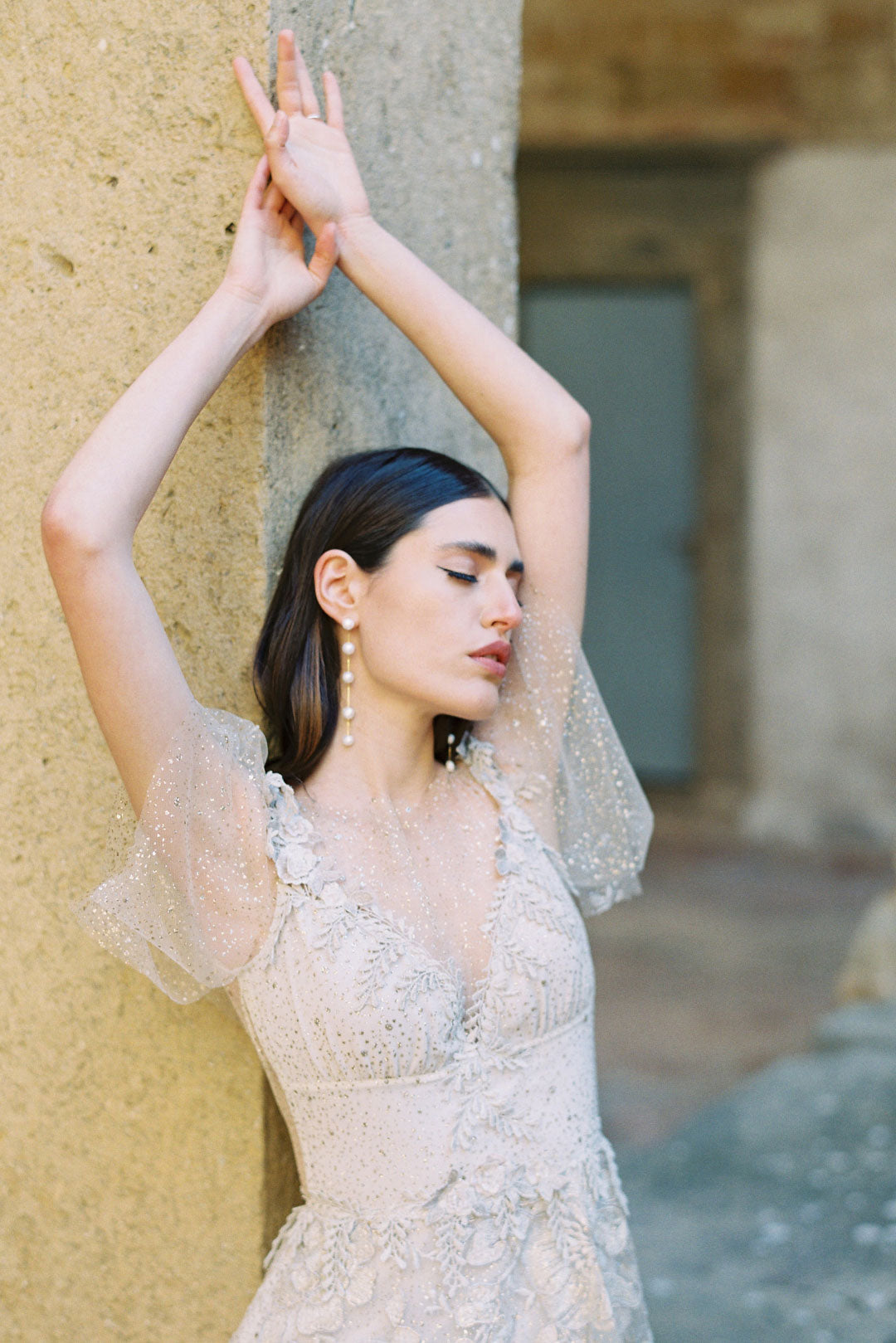 Soleil Embroidered Lace Wedding Dress by Claire Pettibone
