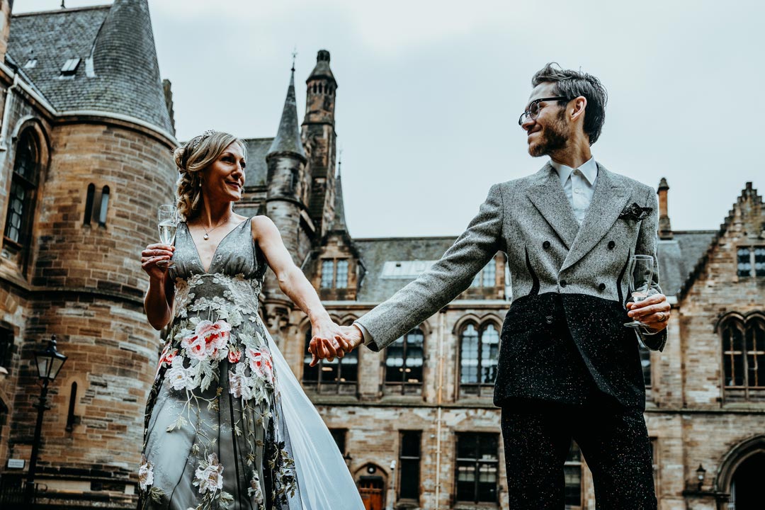 Bride in Raven Claire Pettibone Designed Couture Wedding Dress