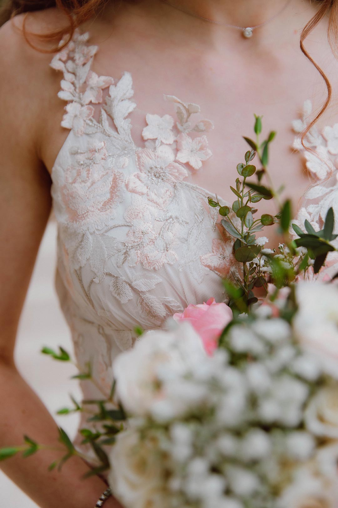 Detail of floral Embroidery April Claire Pettibone