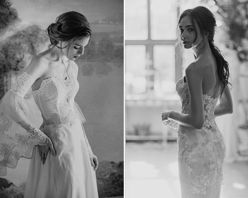 Marie and Odessa Wedding Dresses by Claire Pettibone
