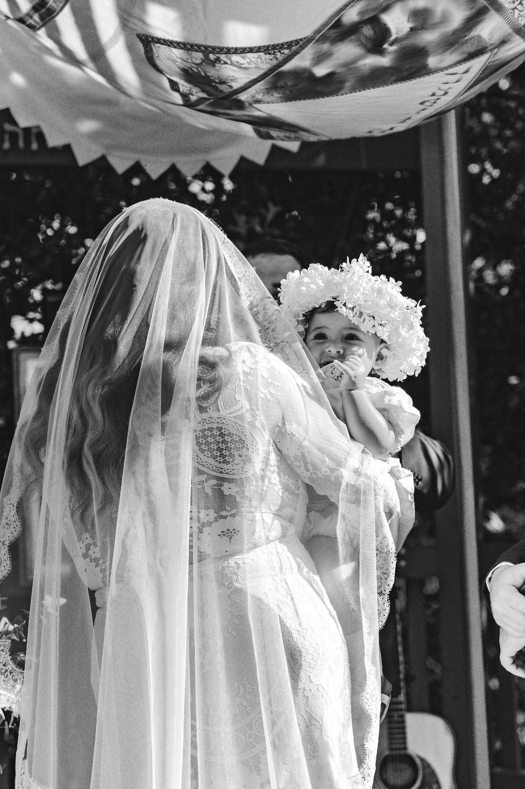 Bride and baby