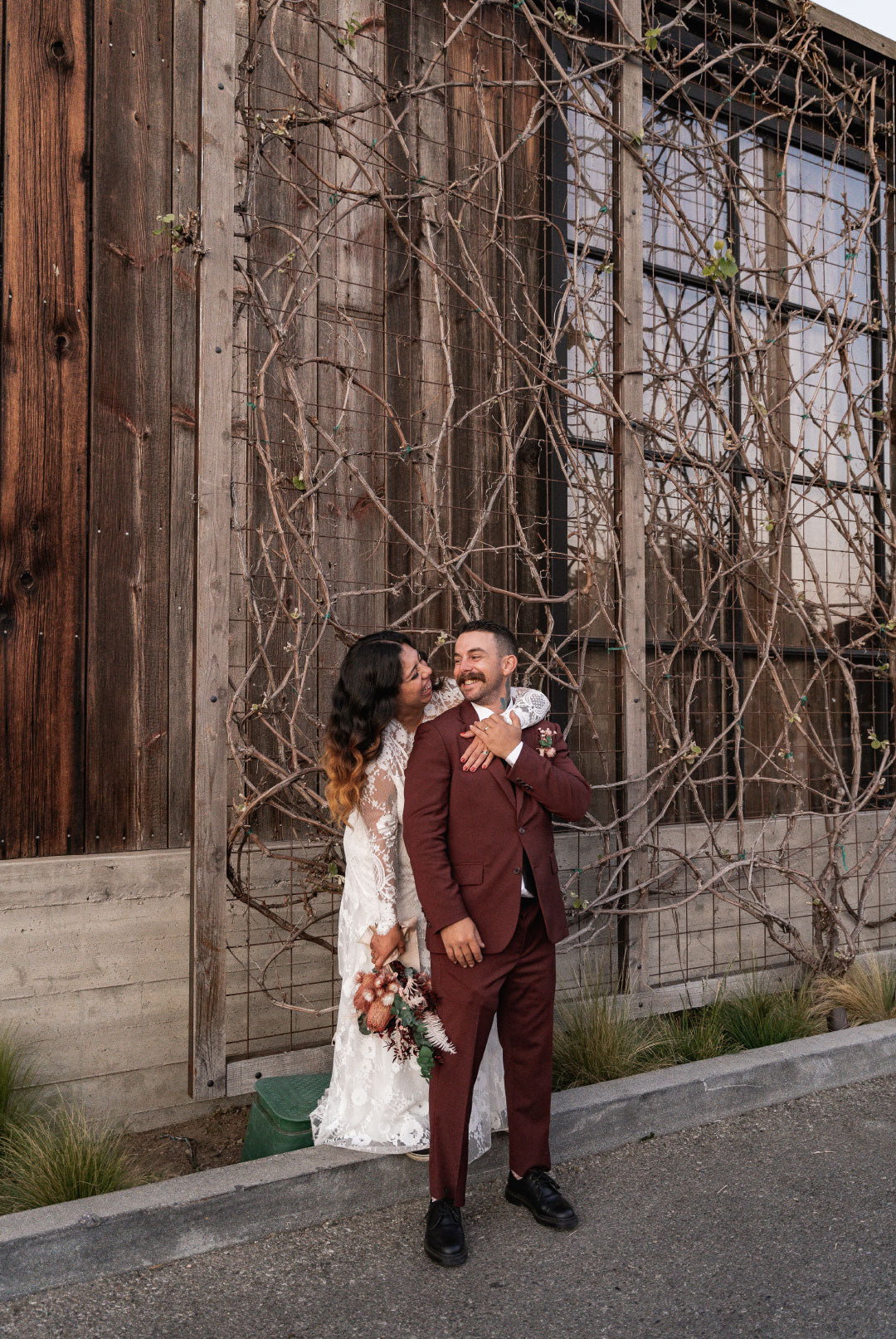 Bride and Groom after wedding celebration