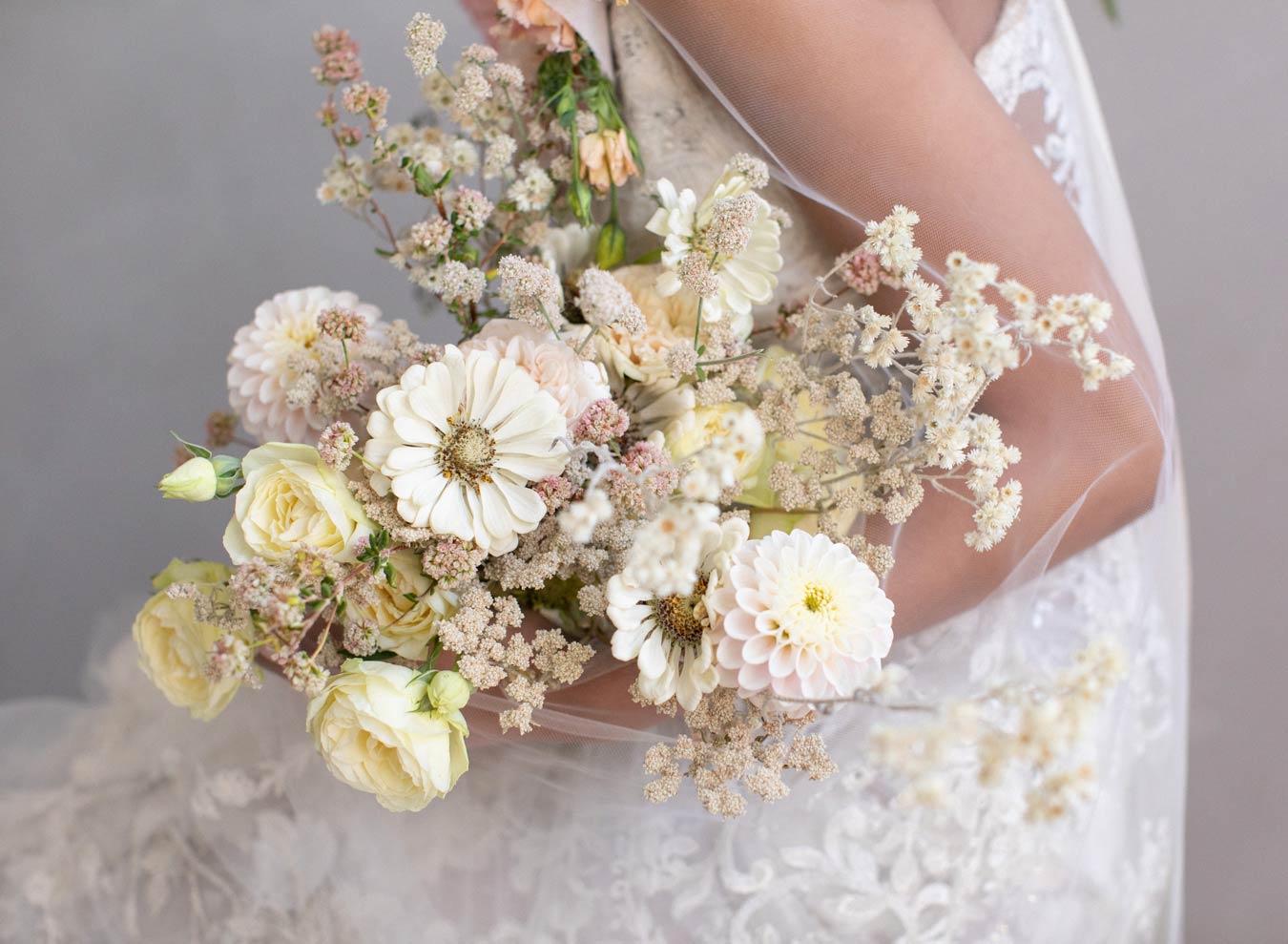 Wedding Bouquet pale ivory and yellow