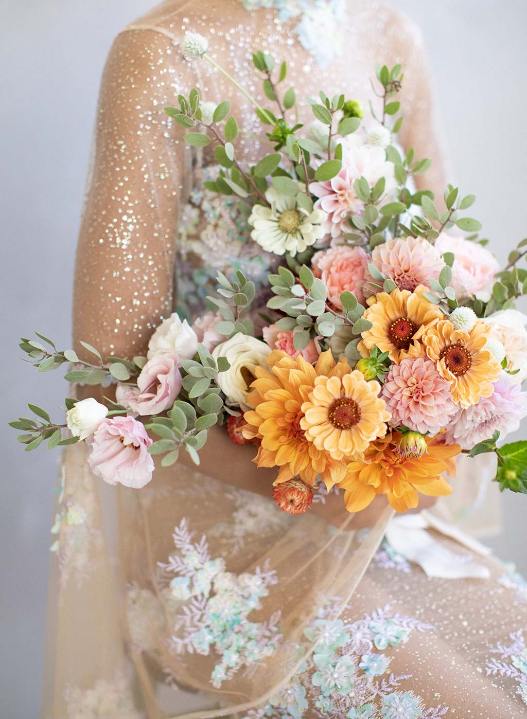 Wedding Bouquet vibrant pastels