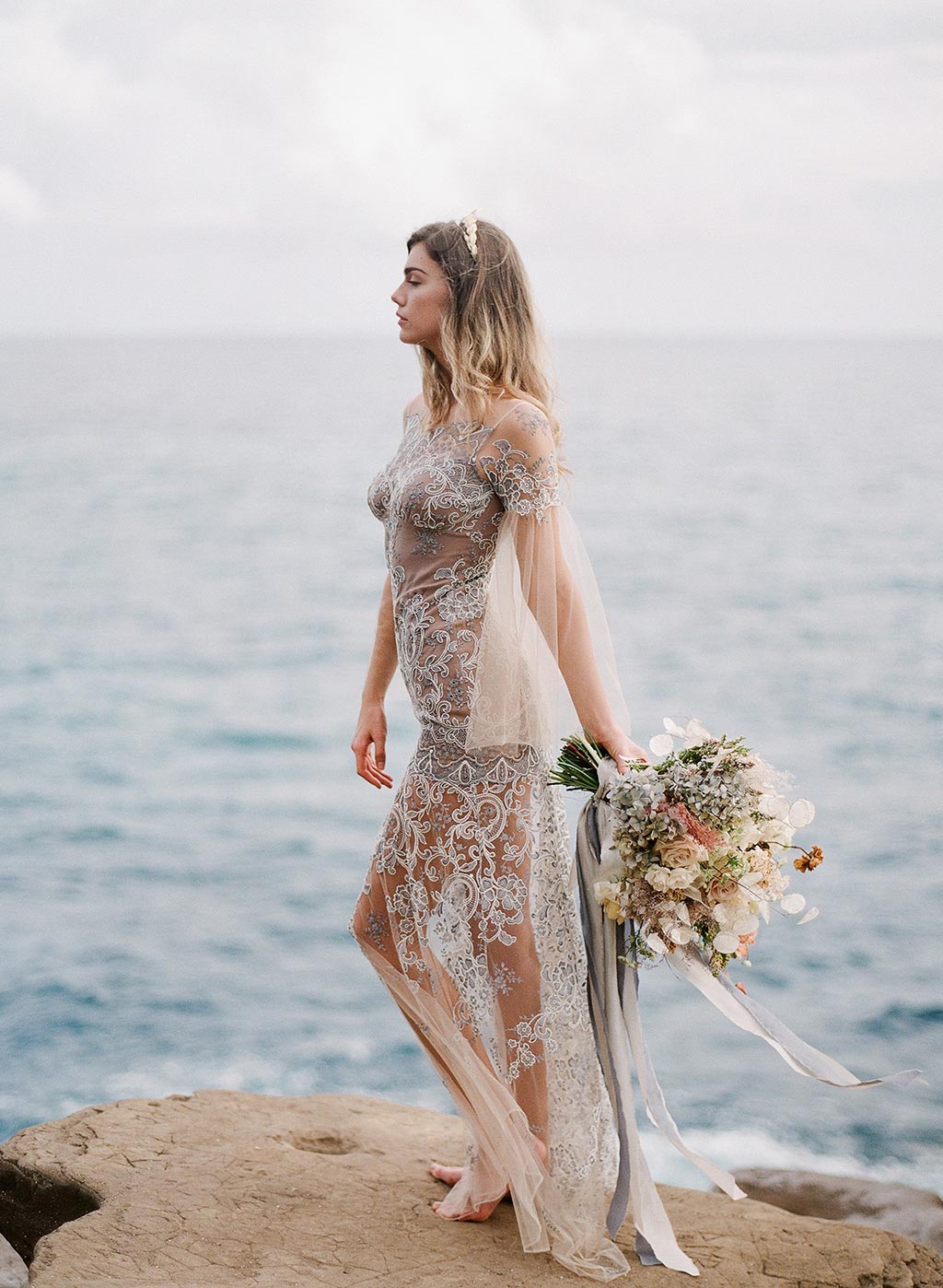 Claire Petttibone designed wedding dress Sahara