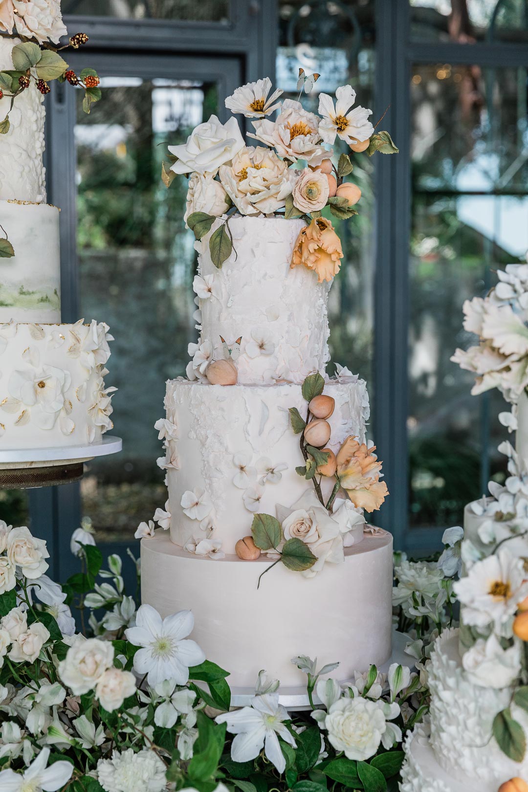 Floral Wedding Cake Designed by Kelly Gray