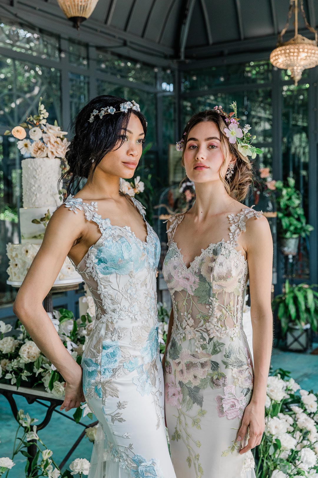 Colorful Wedding Dresses Odessa Blue and Peony by Designed Claire Pettibone