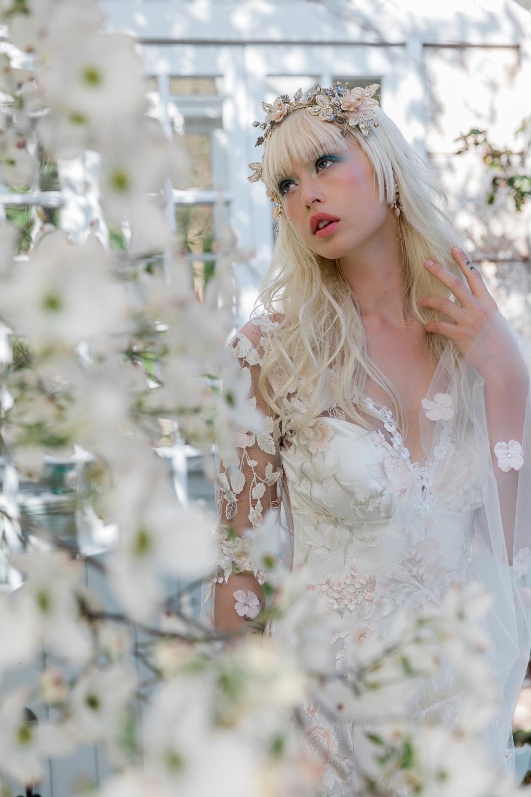 Embroidered Wedding Dress by Claire Pettibone