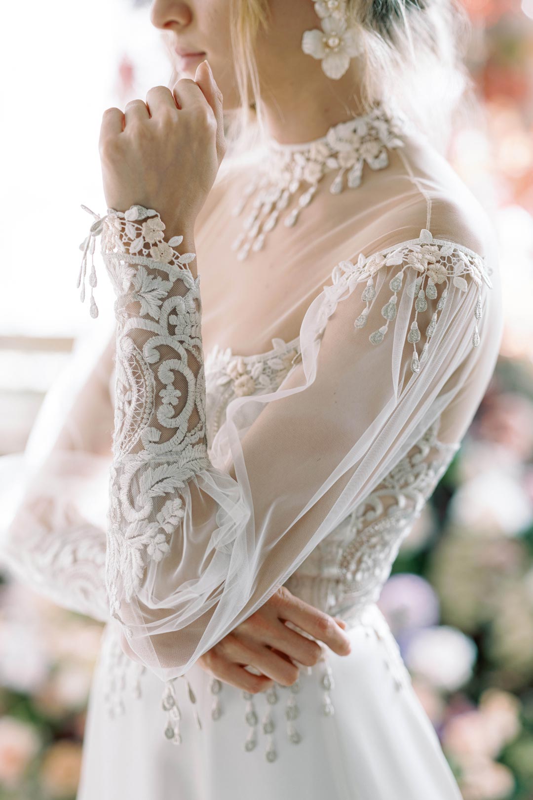 Embroidered Sleeve Detail Sevigne Wedding Dress