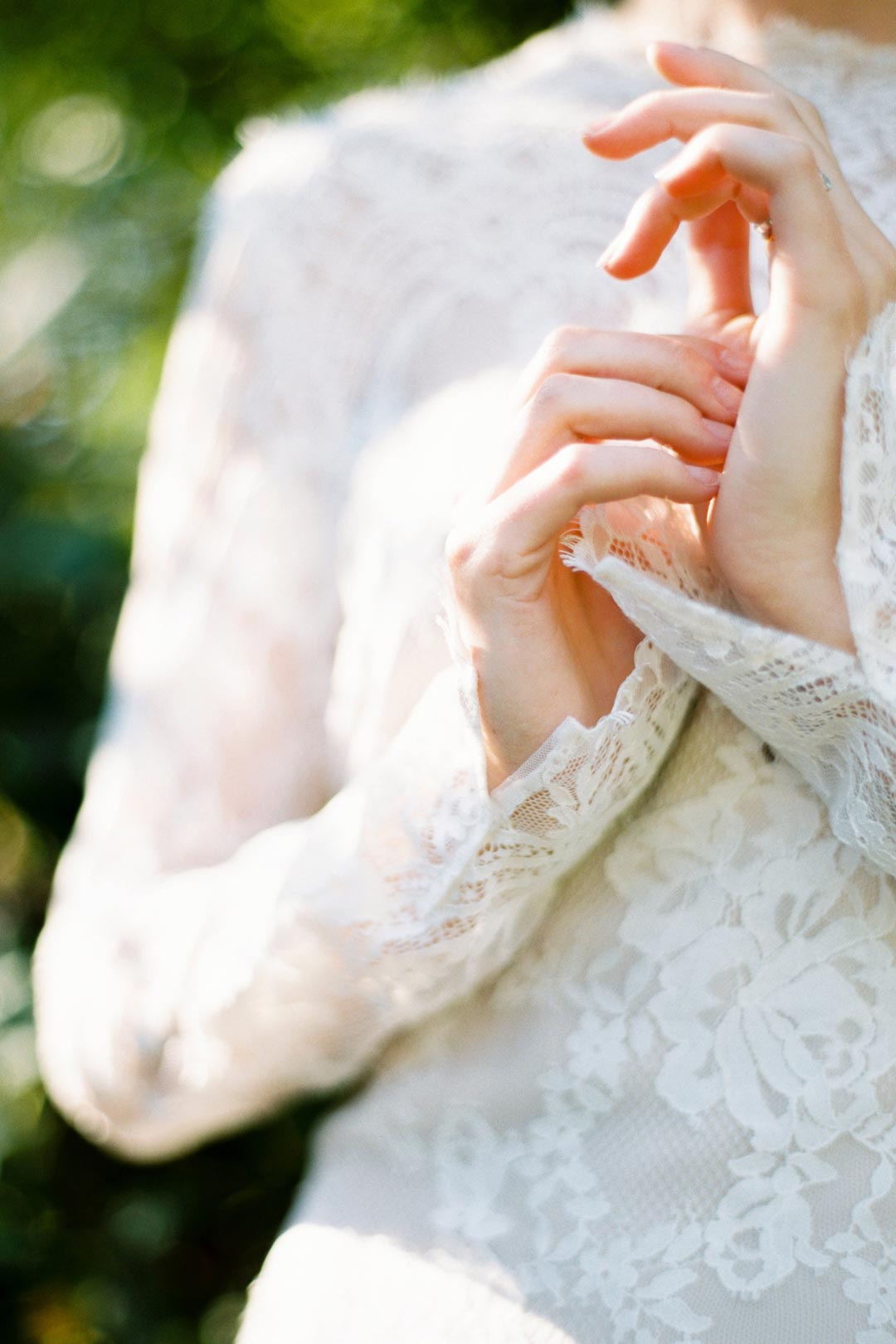 Long Sleeves from Beverly Lace Wedding Dress by Claire Pettibone