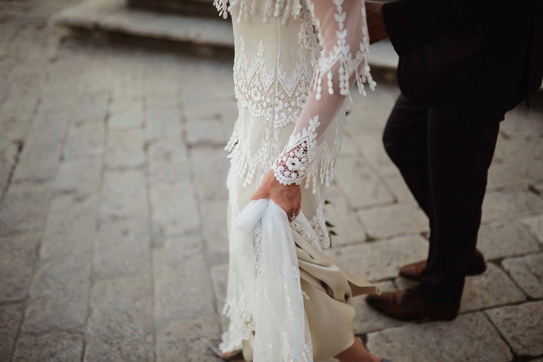 Embroidery detail of Kristene Wedding Dress designed by Claire Pettibone