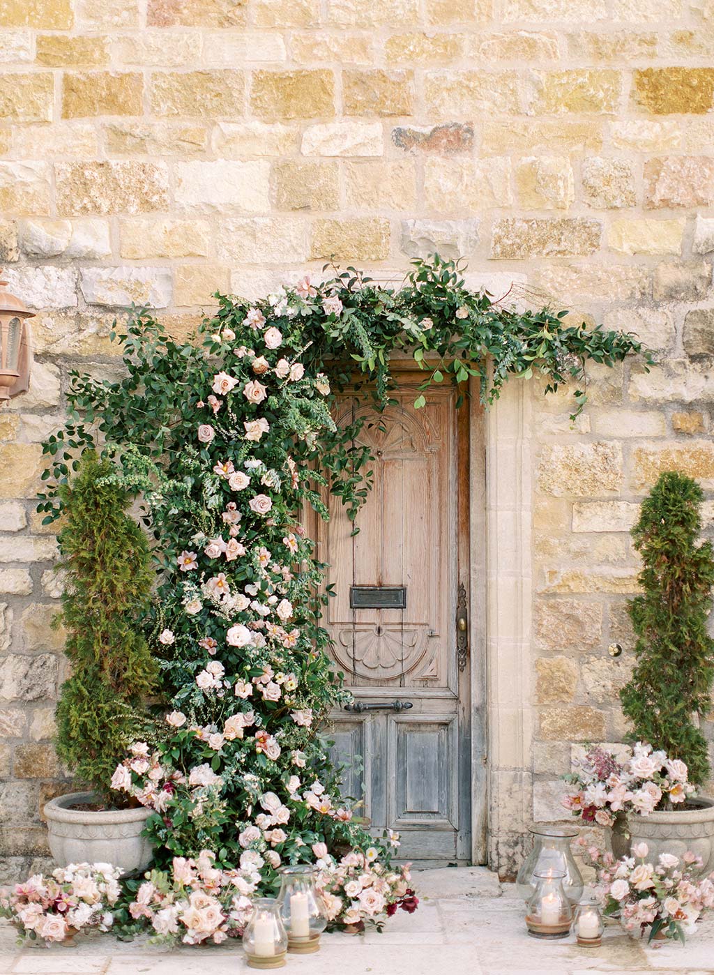 Sunstone Winery Wedding Venue Floral Arrangement on doorway