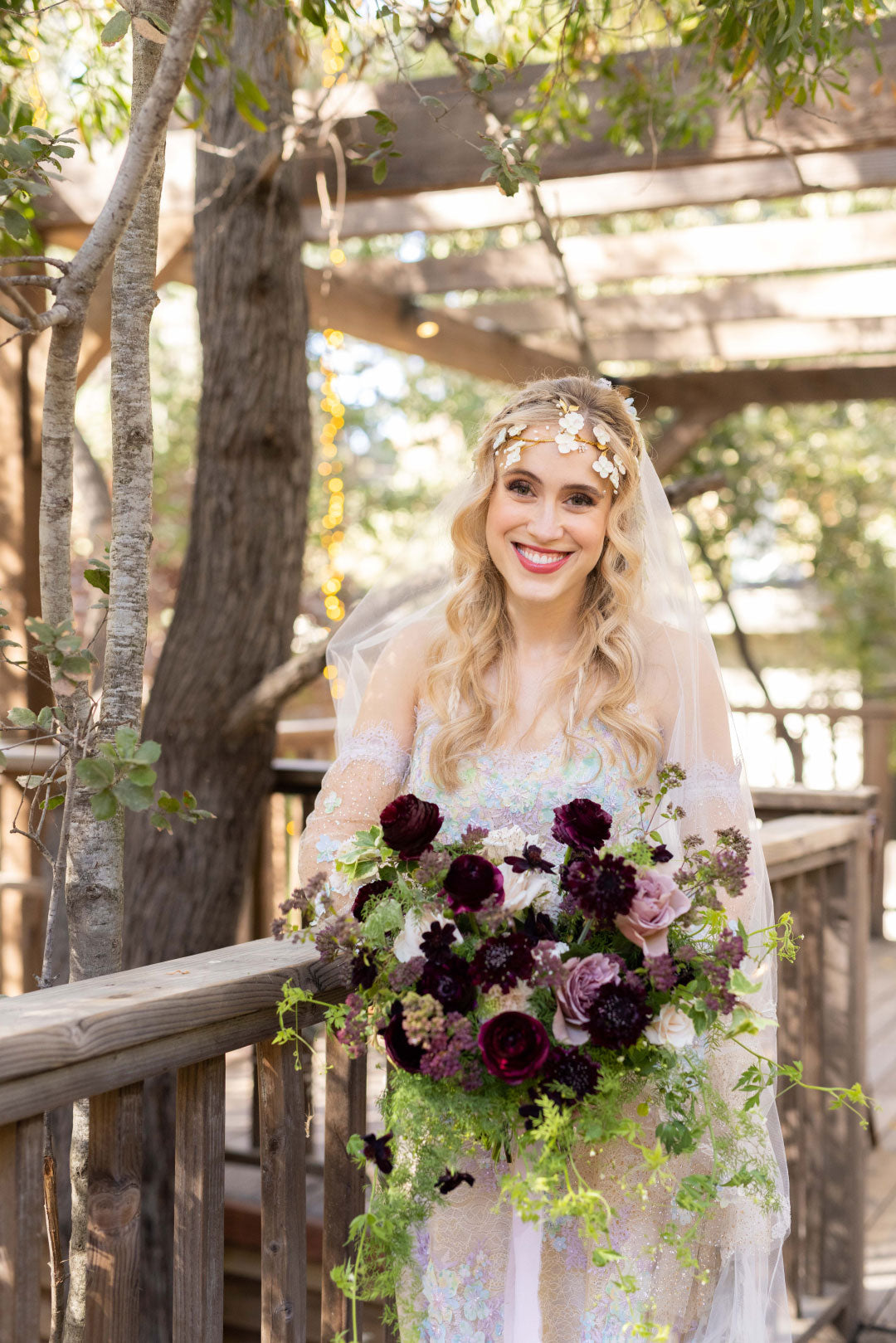 Bride holding wedding bouquet