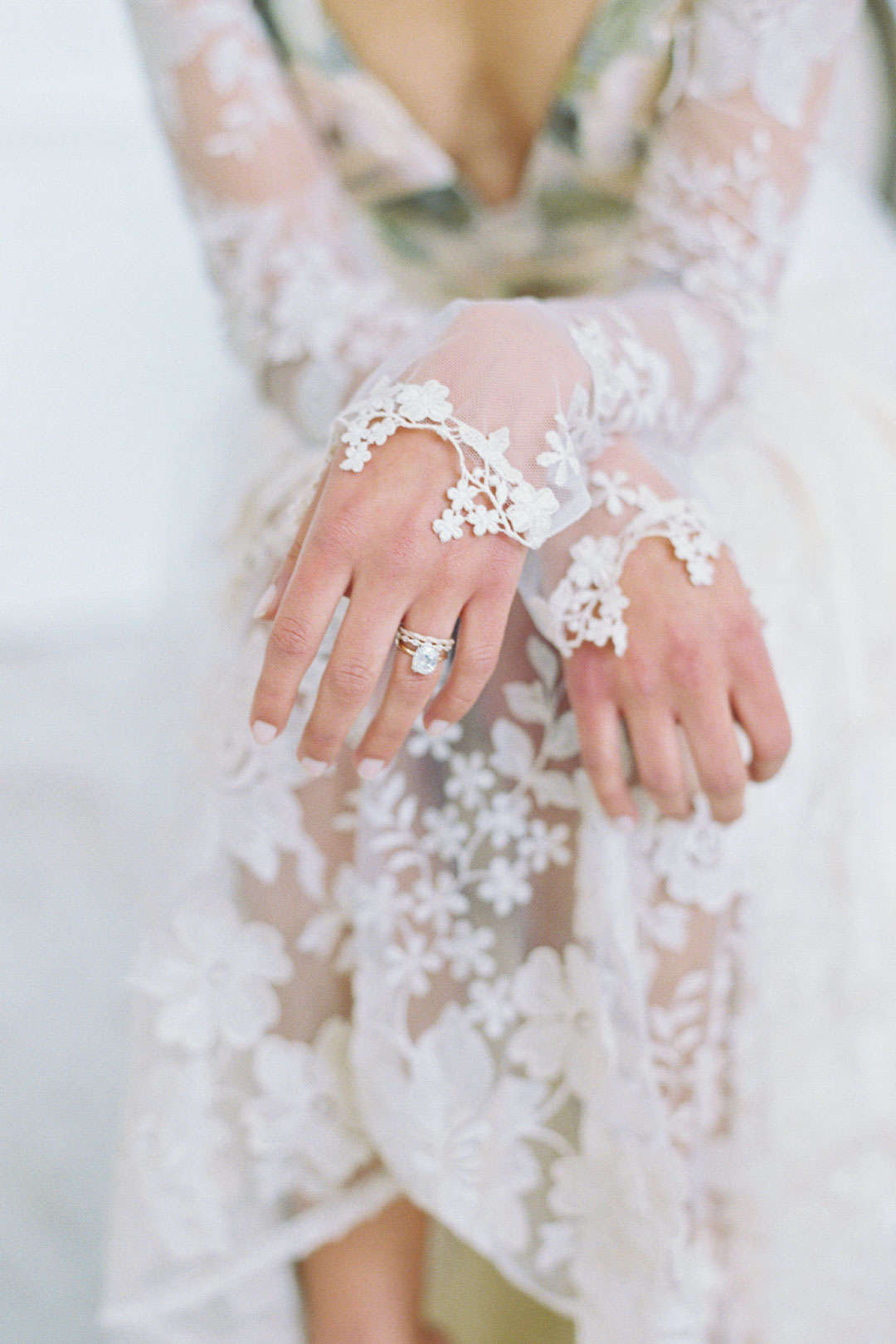 Sleeve Embroidered Wedding Dress Detail
