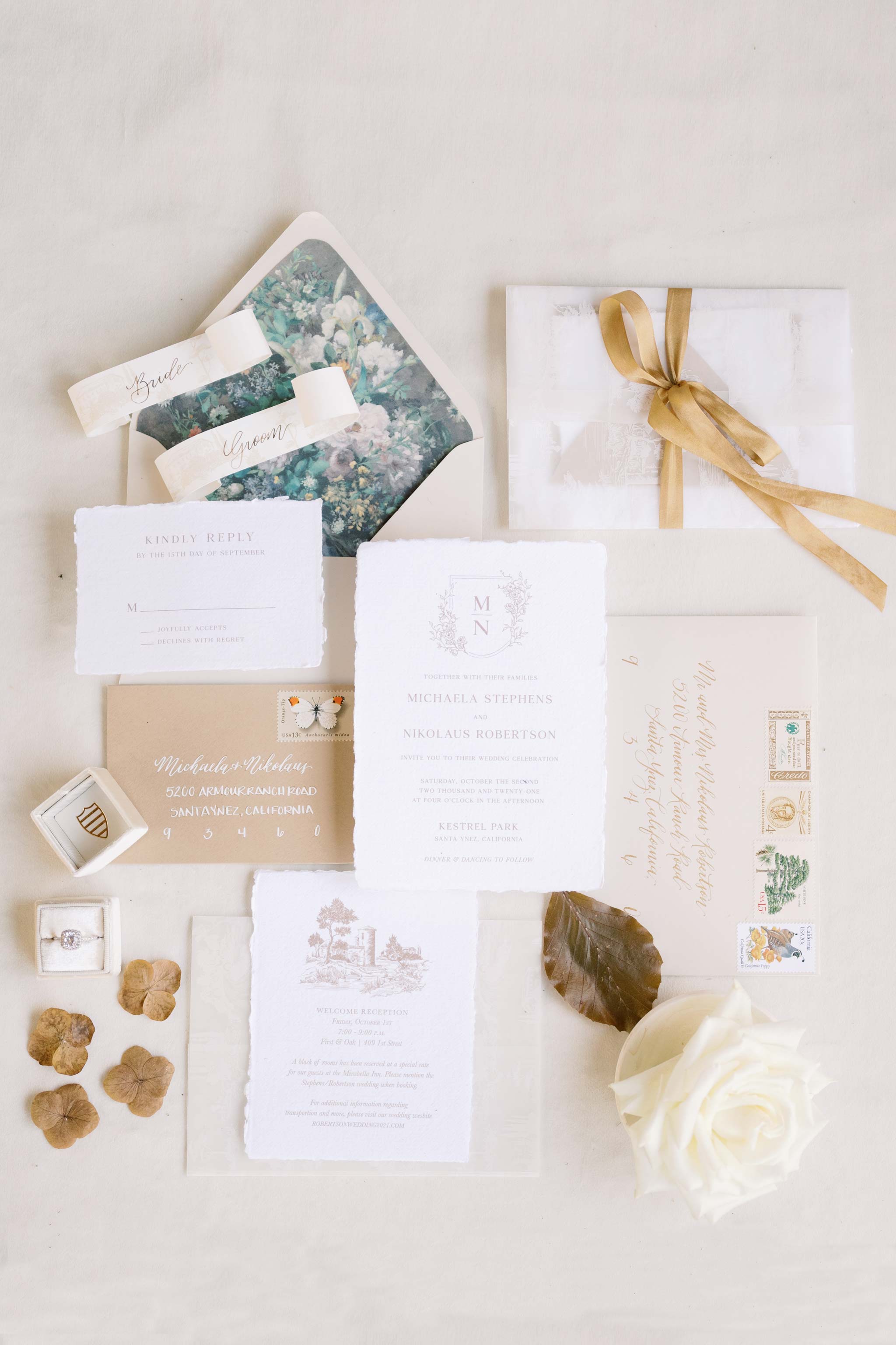 Wedding stationary suite by Kate Wisemen Creative