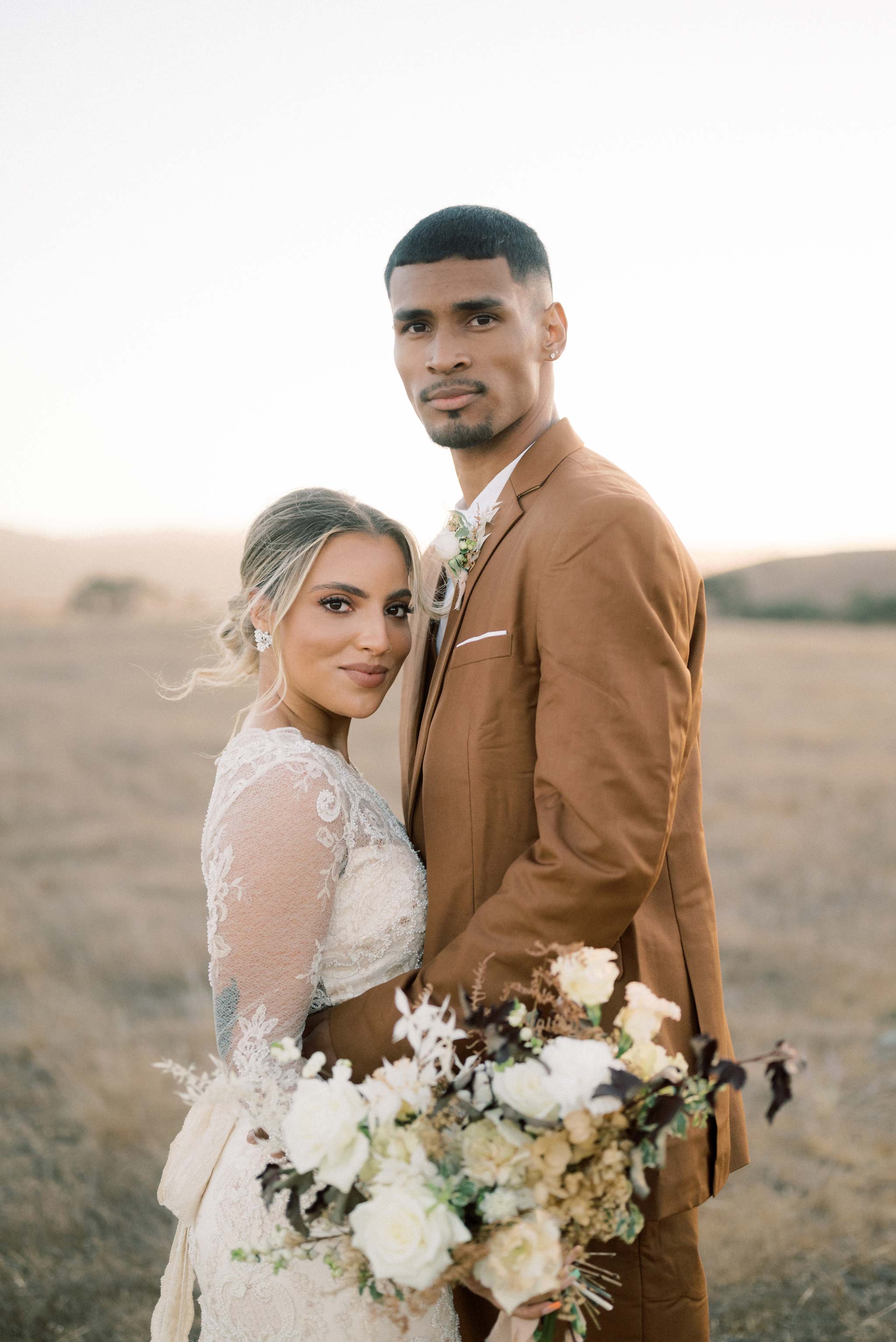 Wedding Couple in open field