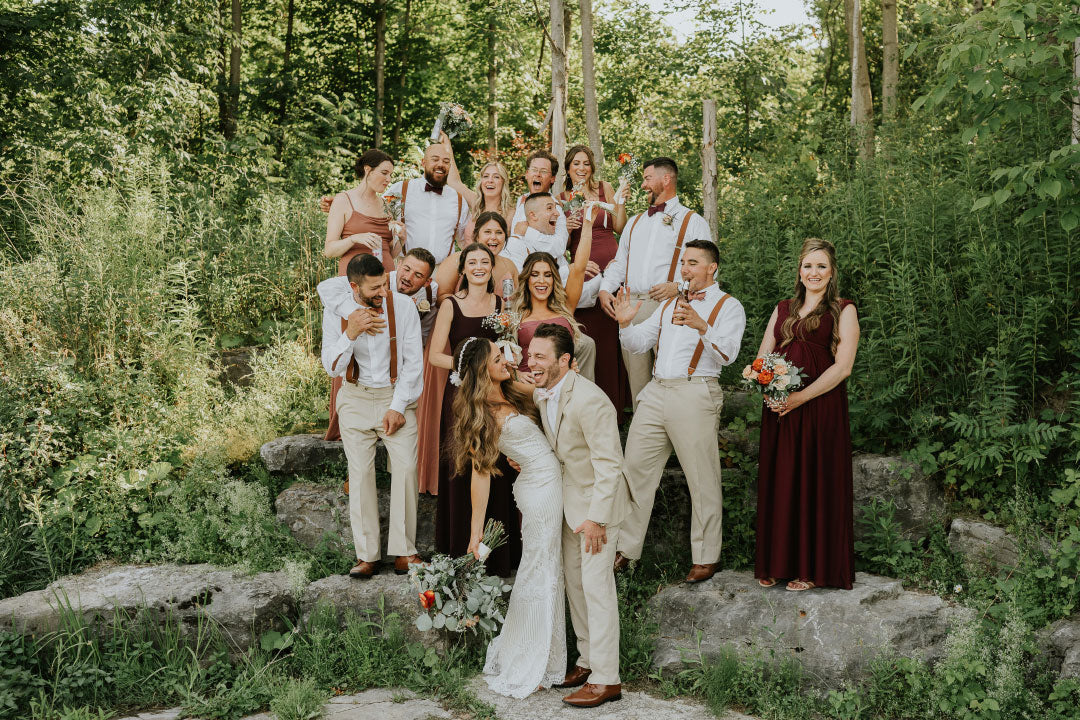 Bride and Groom with wedding party